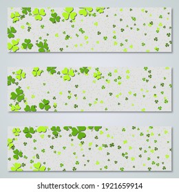 St.Patrick's Day horizontal web banners vector collection