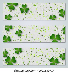 St.Patrick's Day horizontal web banners vector collection