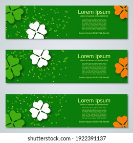St.Patrick's Day horizontal web banners vector collection
