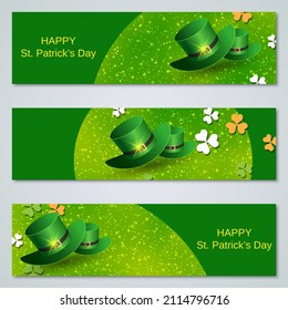 St.Patrick's Day horizontal web banners vector collection