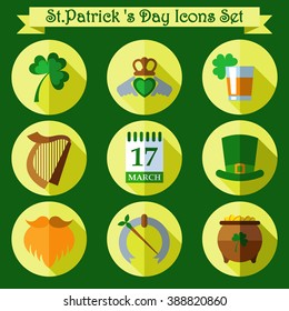 Symbol Ireland Vector Set Lino Style Stock Vector (royalty Free 