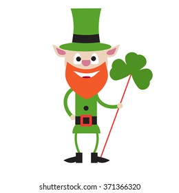st.Patricks day leprechaun white baground