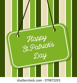St.Patrick's Day on green background  in lines