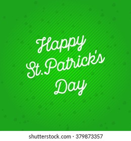 St.Patrick's Day on green background  in lines