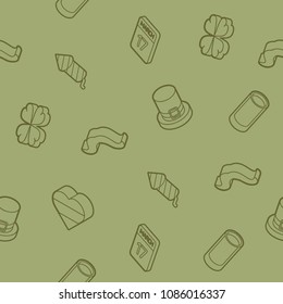 St.Patricks Day outline isometric pattern