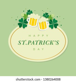 St.Patricks Day oval badge vector