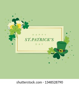 St.Patricks Day rectangle banner vector