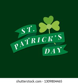 St.Patricks Day ribbon banner vector