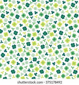 St.Patrick's Day seamless pattern with clover on white background. Perfect for wallpapers, gift papers, patterns fills, textile, St. Patrick's Day greeting cards