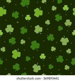 St.Patrick's Day Seamless Patterns with Polka Dot, Diagonal Stripes and Clover Perfect for wallpapers, pattern fills,greeting cards St. Patrick's day background in green colors. Seamless pattern