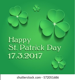 St.Patrick's Day shamrock text greeting card vector