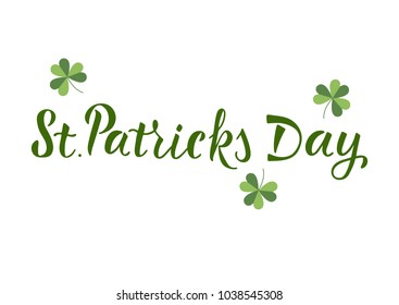 ST.PATRICKS DAY- vector illustration. Hand sketched Irish celebration design. Hand drawn typography badge, card, postcard.Vector illustration EPS 10