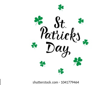 ST.PATRICKS DAY- vector illustration. Hand sketched Irish celebration design. Hand drawn typography badge, card, postcard.Vector illustration EPS 10