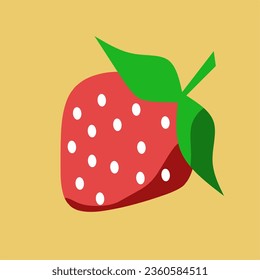 Straberry fruit with leaf in above vector