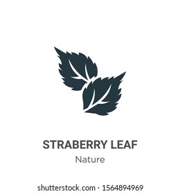 Straberry leaf vector icon on white background. Flat vector straberry leaf icon symbol sign from modern nature collection for mobile concept and web apps design.