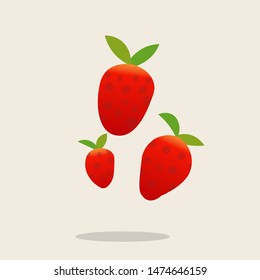 Straberry set vector design.Fresh strawbeery organic.