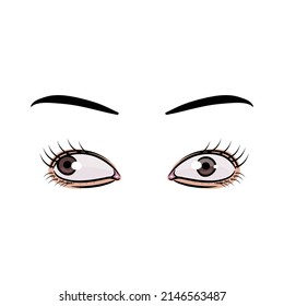 arte clip strabismus, ilustración vector aislada 