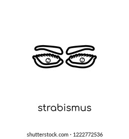 Strabismus icon. Trendy modern flat linear vector Strabismus icon on white background from thin line Diseases collection, editable outline stroke vector illustration