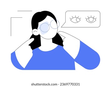 Strabismus treatment abstract concept vector illustration. Smiling kid with eye patch, common eye procedures, strabismus diagnosis, pediatric ophthalmology abstract metaphor.