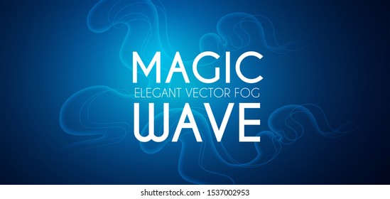 fondo estrecho con ondas mágicas y remolinos. Niebla flotante.
