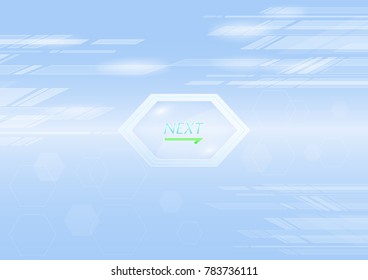 stract hexagon banner and line in blue background. Vector illustration design with concept of new technology, fast change and go to future step, that use for website, presentation and brochures