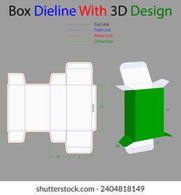 Plantilla de línea de línea de la caja de cierre con un archivo vectorial editable de diseño 3d
