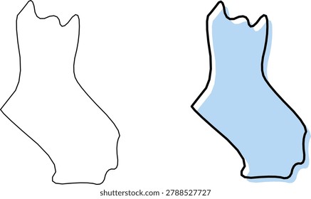 Strafford County New Hampshire map outline silhouette graphic illustration vector design with Dover county seat