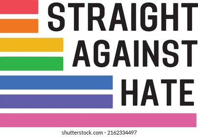 Gegen das Hass. Herzlichen Glückwunsch zum Pride Day. LGBTQ Pride Monat. Rainbow Flag LGBT Symbol. Internationaler Tag gegen Typografie Vektorgrafik-Design kann auf T-Shirt-Poster-Bannern drucken