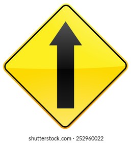 Straight Ahead traffic sign vector