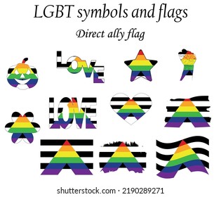 Straight Allies pride flag  LGBT community flag 