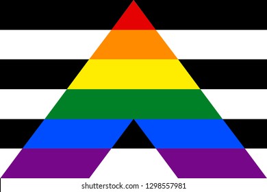 Straight ally flag vector illustration. The flag created for popularizing and support the LGBT community in social media. The design graphic element is saved as a EPS file format.