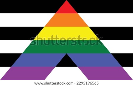 Straight Ally Pride Flag. An ally or straight ally is a cisgender, heterosexual romantic, allosexual romantic (cishet) individual who is not a part of the LGBTA+ community but supports the community.