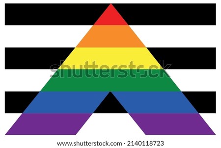 Straight ally pride flag - mix of LGBT and heterosexual communities signs.