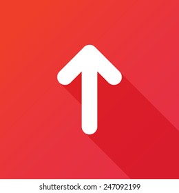 Up Straight Arrow Icon. Modern Design Flat Style Icon With Long Shadow Effect