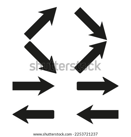 Straight arrow icons. Simple design. Vector illustration.