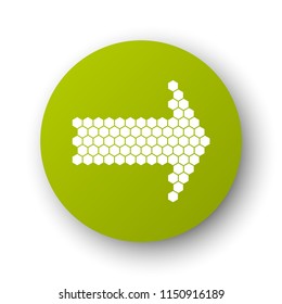 Straight arrow ribbon button. Direction right banner shape. Trend arrow stripe form flat icon. Index location button. Pointer position. Vector simple arrows