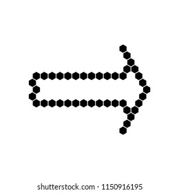 Straight arrow ribbon button. Direction right banner shape. Trend arrow stripe form flat icon. Index location button. Pointer position. Vector simple arrows