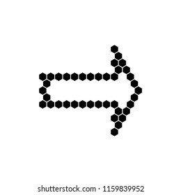 Straight arrow ribbon button. Direction right banner shape. Trend arrow stripe form flat icon. Index location button. Pointer position. Vector simple arrows