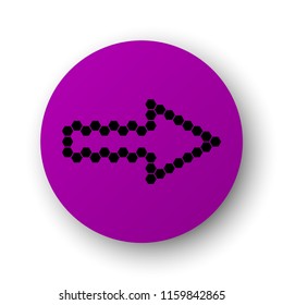 Straight arrow ribbon button. Direction right banner shape. Trend arrow stripe form flat icon. Index location button. Pointer position. Vector simple arrows