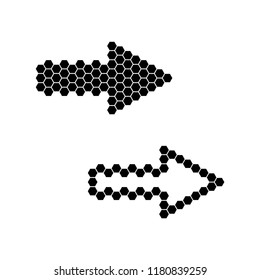 Straight arrow ribbon button. Direction right banner shape. Trend arrow stripe form flat icon. Index location button. Pointer position. Vector simple arrows