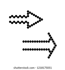 Straight arrow ribbon button. Direction right banner shape. Trend arrow stripe form flat icon. Index location button. Pointer position. Vector simple arrows
