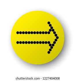 Straight arrow ribbon button. Direction right banner shape. Trend arrow stripe form flat icon. Index location button. Pointer position. Vector simple arrows