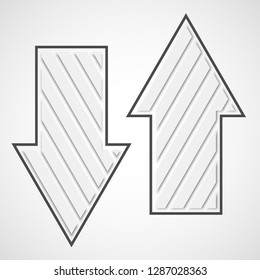 Straight arrow ribbon button. Direction right banner shape. Trend arrow stripe form flat icon. Index location button. Pointer position. Vector simple arrows