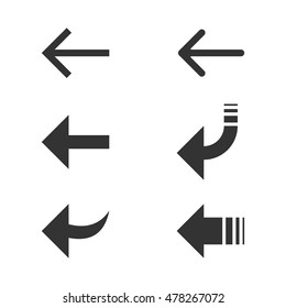 Straight Arrow. Set Icons. Simple, Flat Style. Graphic Vector Illustration.
