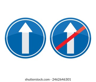 Straight arrow sign vector illustration. Symbol, sign, no turn, way, road, warning, street, direction, highway, caution, traffic, danger, roadsign. Can use for infographic, banner, poster, web design.