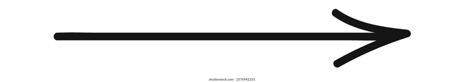 Straight arrow sketch pointing right