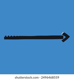  Straight arrow. Arrow from torn or cut out paper.
