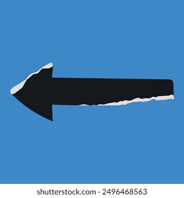  Straight arrow. Arrow from torn or cut out paper.
