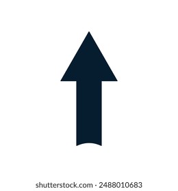 Straight arrow up, cursor. Vector linear icon isolated on white background.