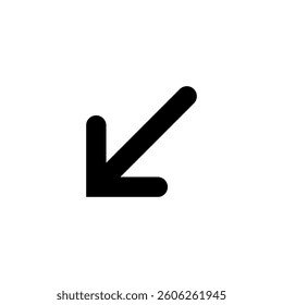 Straight arrow. Vector symbol and icon on white background.